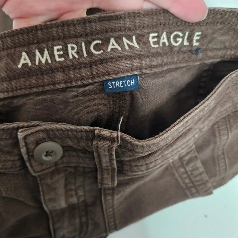 American Eagle Pants Women 0 Brown Stovepipe Stretch Cinch Back Utility Trousers